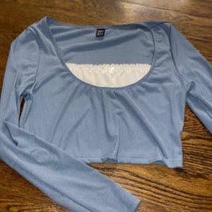 Shein Y2K LONG SLEEVE CROP TOP
